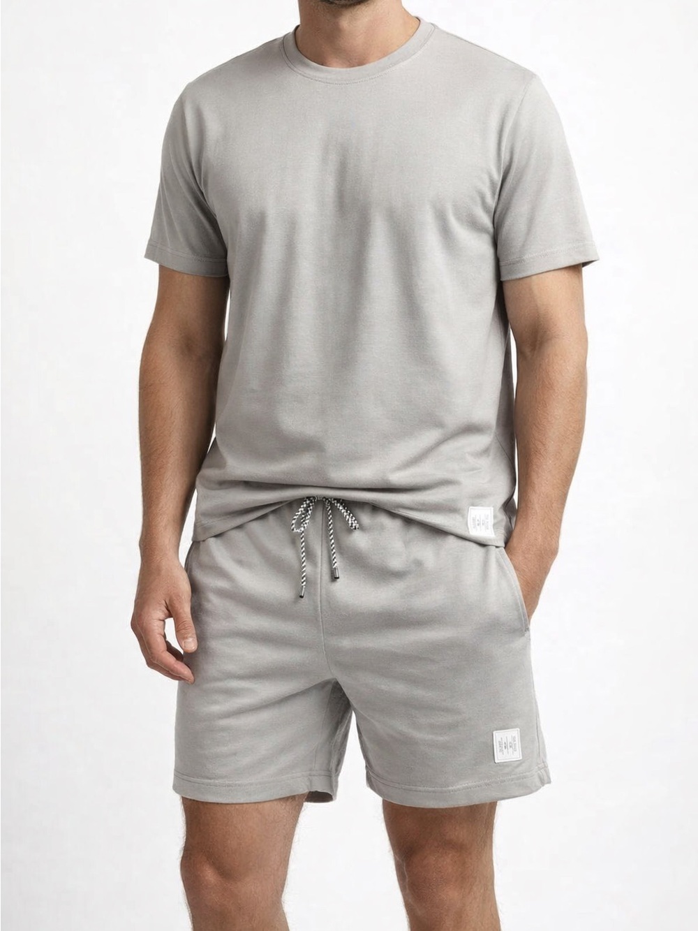 Men's Grey Casual Drawstring Shorts